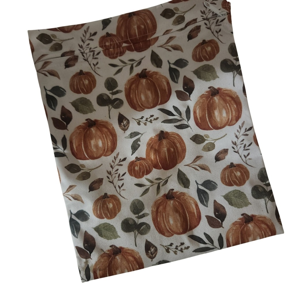 Pumpkin Leaf Print Zipper Pouch‎ Bag Reusable Wet Bag